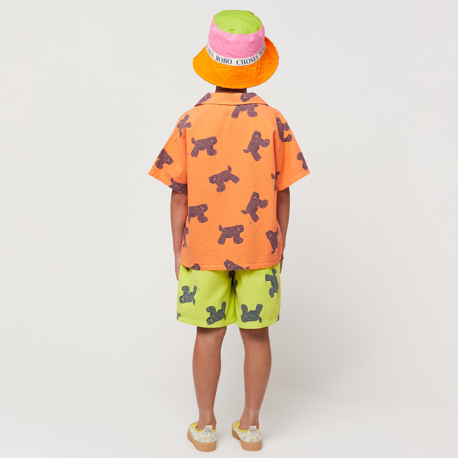 Bobo Choses Child Big Cat All Over Shirt Orange