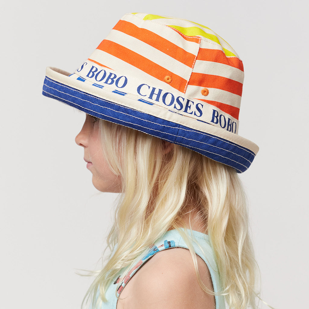 Bobo Choses Child Reversible Bucket Hat Multicolour Stripes