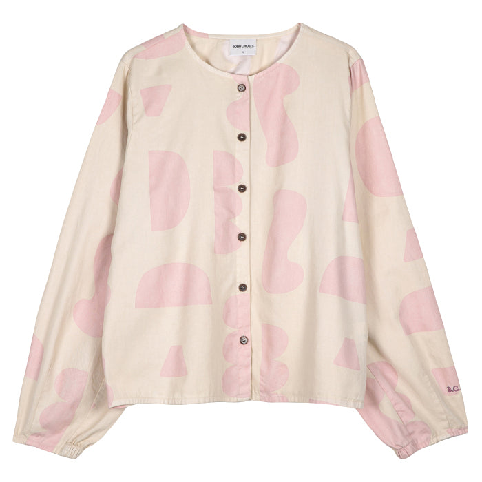Bobo Choses Woman Mixed Molds All Over Puff Sleeve Shirt White