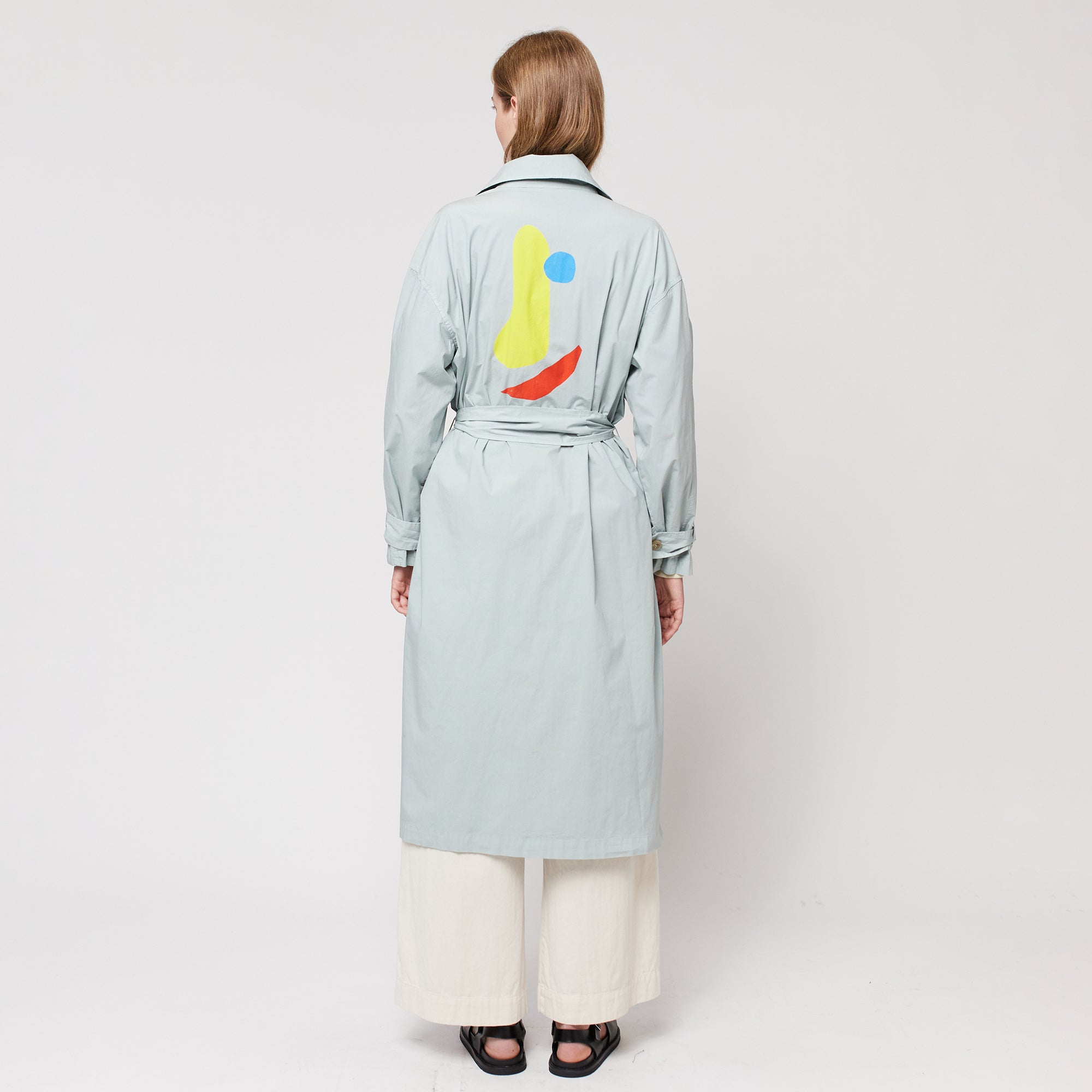 Bobo Choses Woman Trench Coat Turquoise Blue