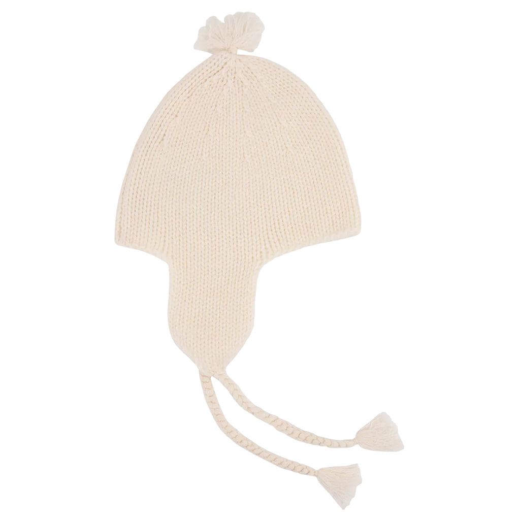Bonpoint Baby Cashmere Hat With Pompoms Milk Cream