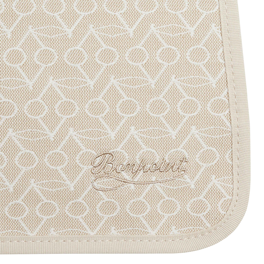 Bonpoint Baby Clip Bib Beige Signature Cherry Pattern