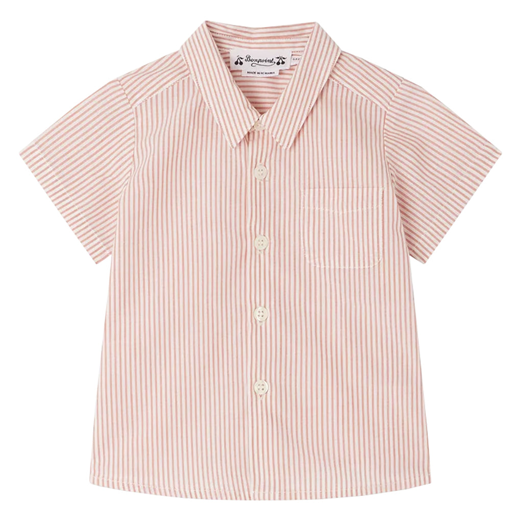 Bonpoint Baby Fredy Shirt Terracotta Stripes