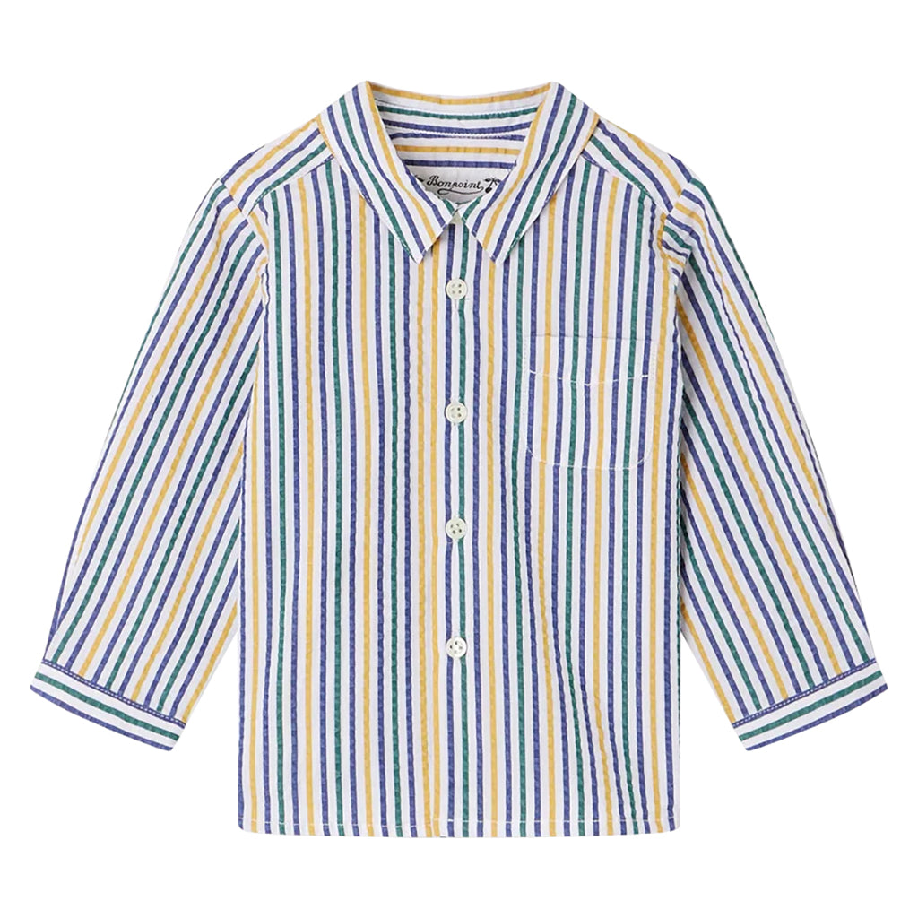 Bonpoint Baby Malo Shirt Dark Blue Stripes