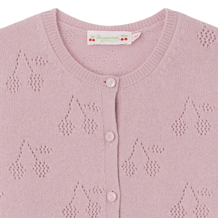 Bonpoint Child Thindra Cashmere Cardigan Peony Pink