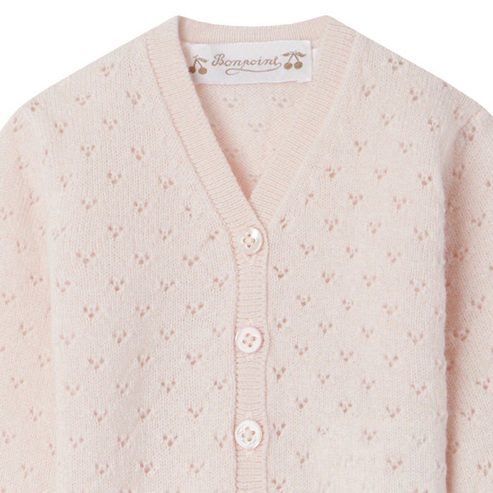 Bonpoint Baby Azia Cashmere Cardigan Rose Pink