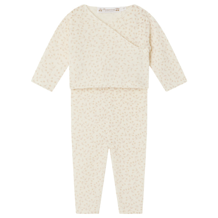 Bonpoint Baby Adile Two Piece Set Cream With Pink Cherries