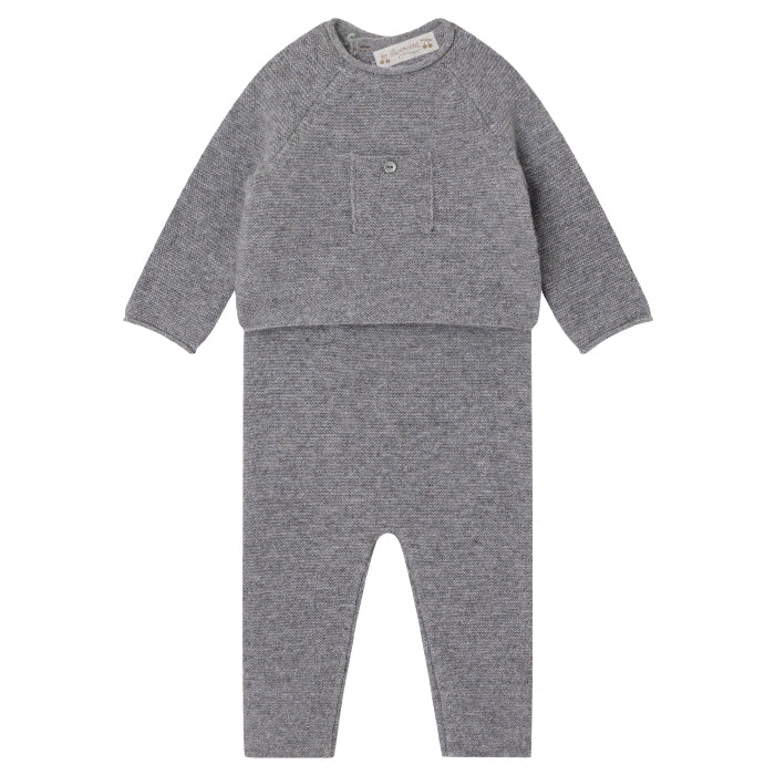 Bonpoint Baby Den Two Piece Cashmere Set Blue Grey