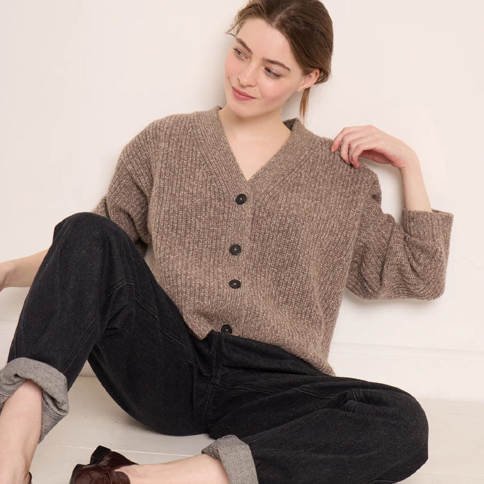 Bonpoint Woman Donegal Cardigan Glazed Chestnut Brown