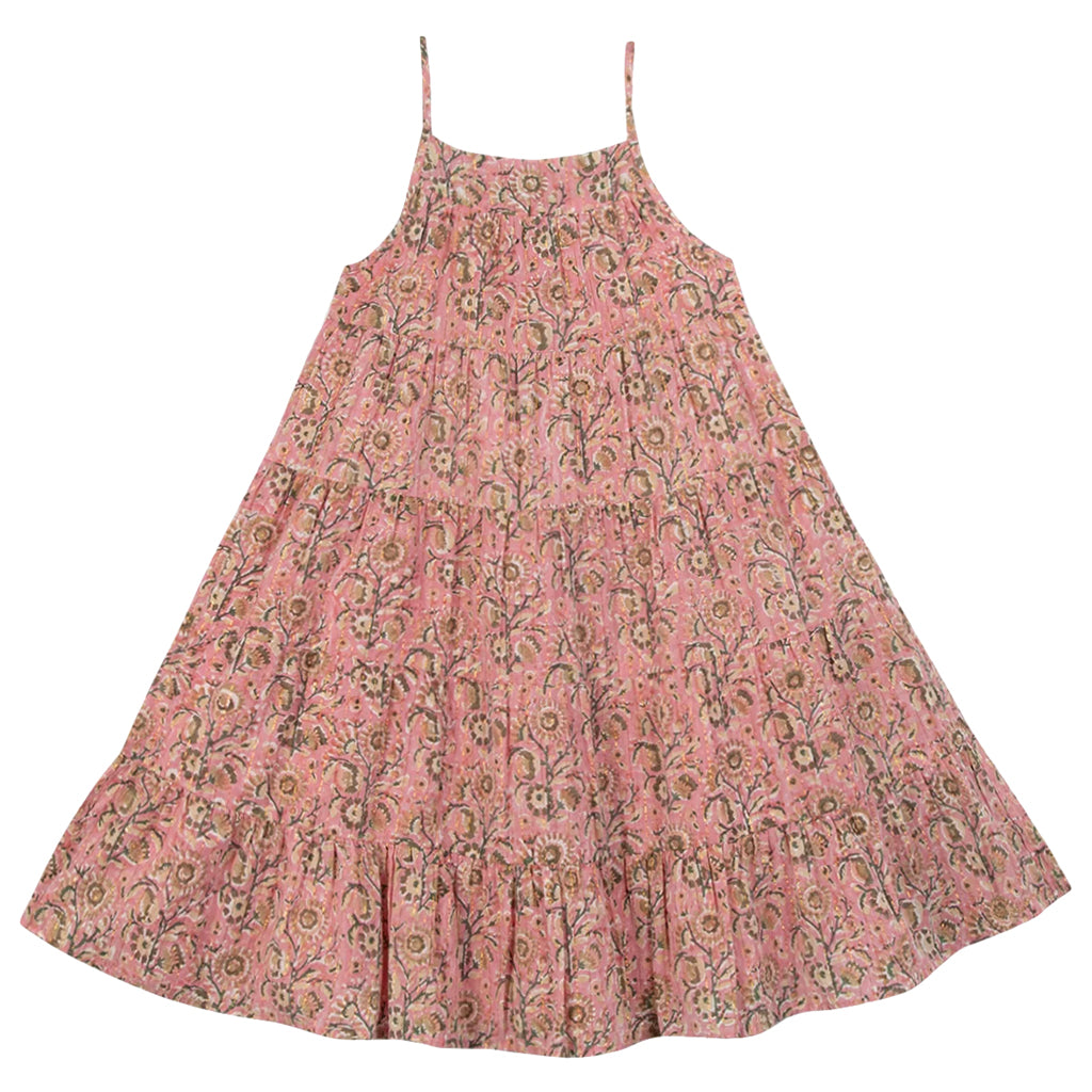 Bonton Child Calypso Dress Blockprint Pink