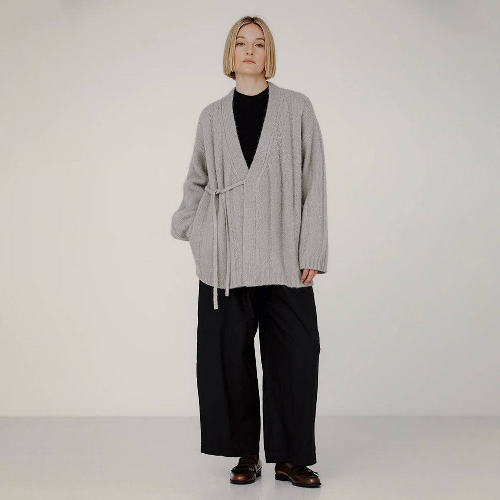 Bare Knitwear Woman Roan Wrap Cardigan Fog Grey