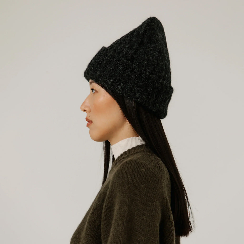 Bare Knitwear Woman Colette Boucle Beanie Basalt Black