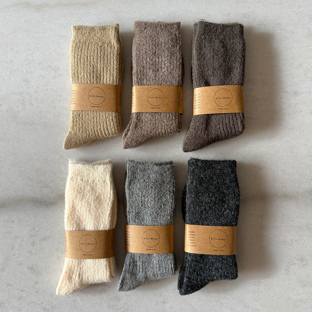 Billy Bamboo Woman Alpaca Cabin Socks Off White