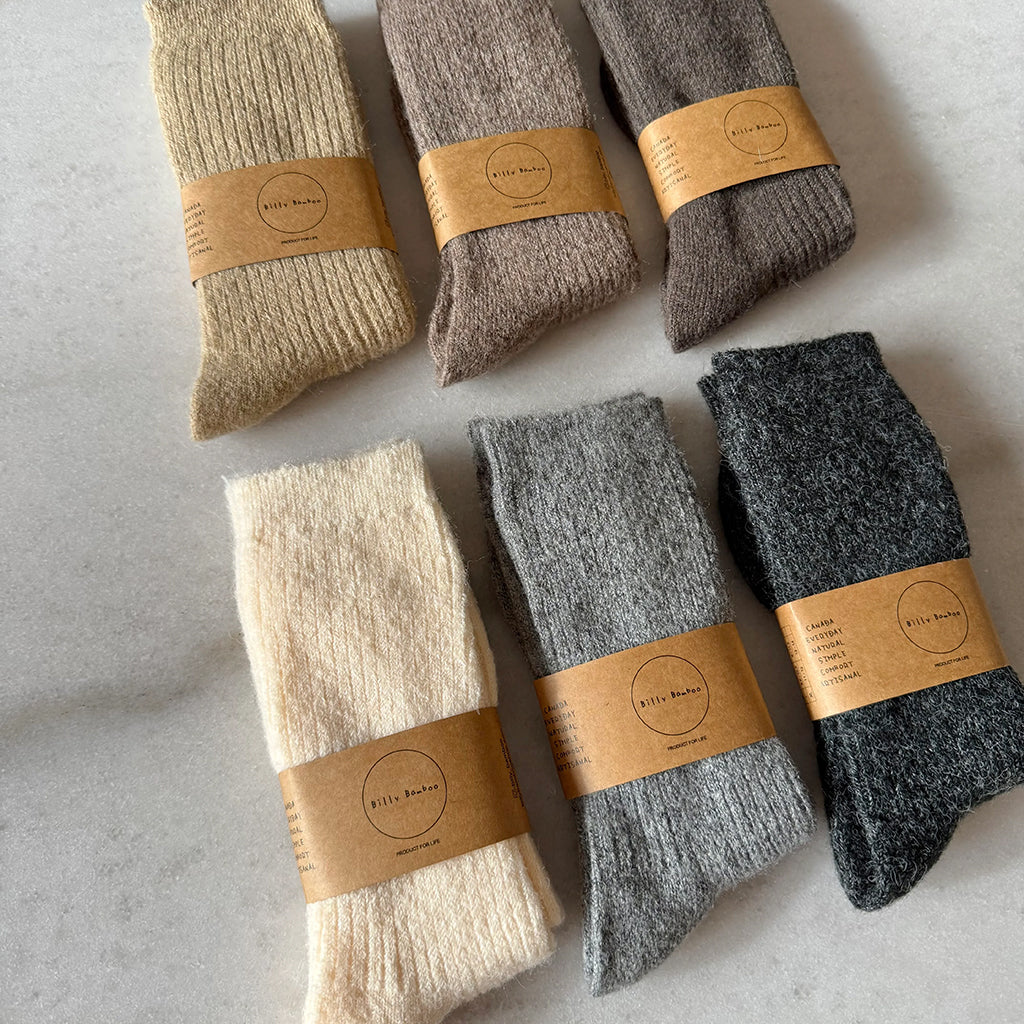Billy Bamboo Woman Alpaca Cabin Socks Off White