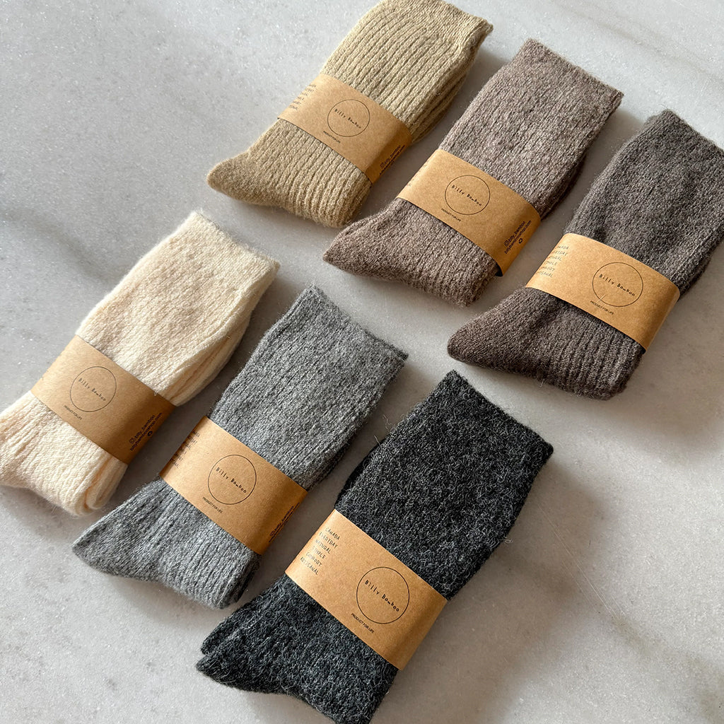 Billy Bamboo Woman Alpaca Cabin Socks Off White