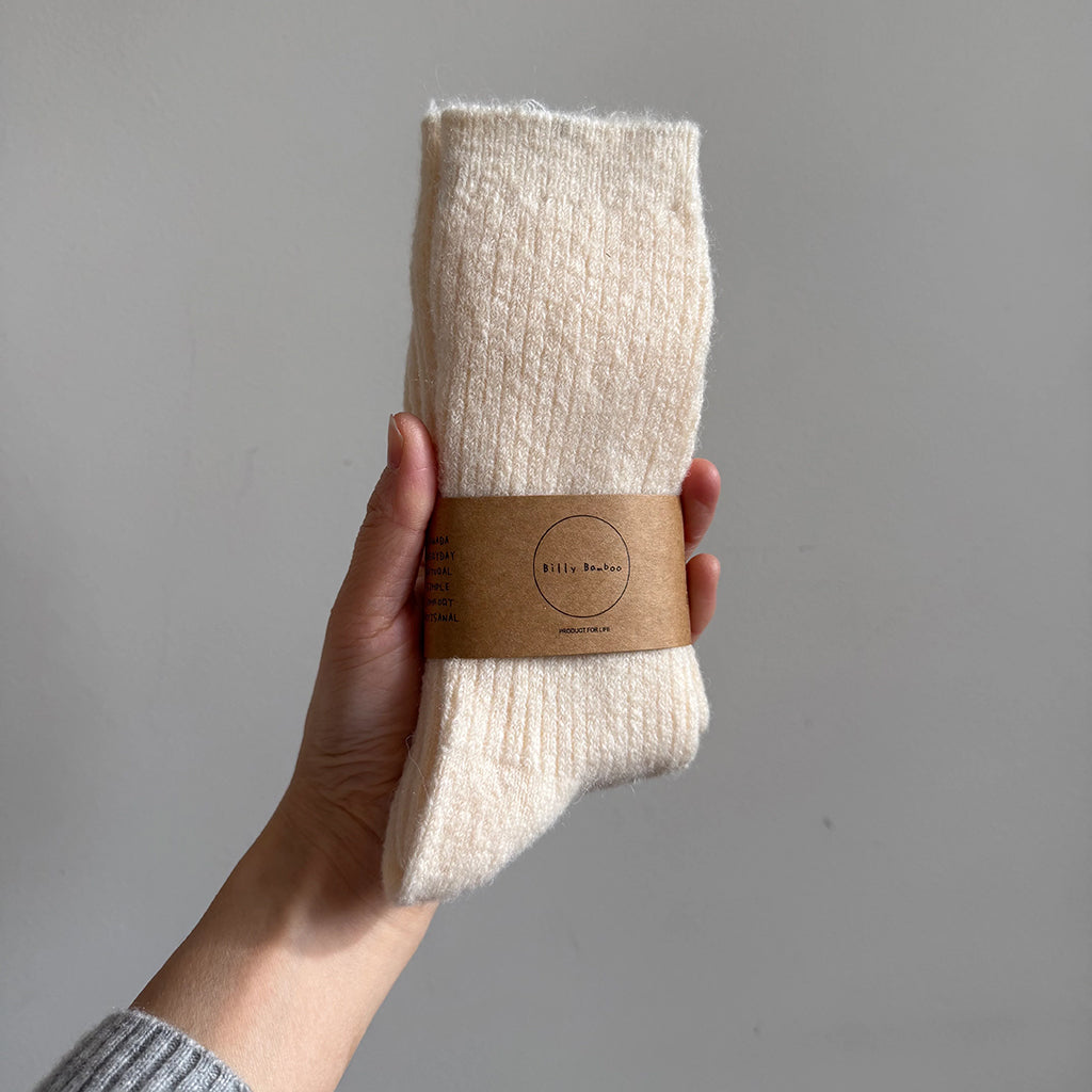 Billy Bamboo Woman Alpaca Cabin Socks Off White
