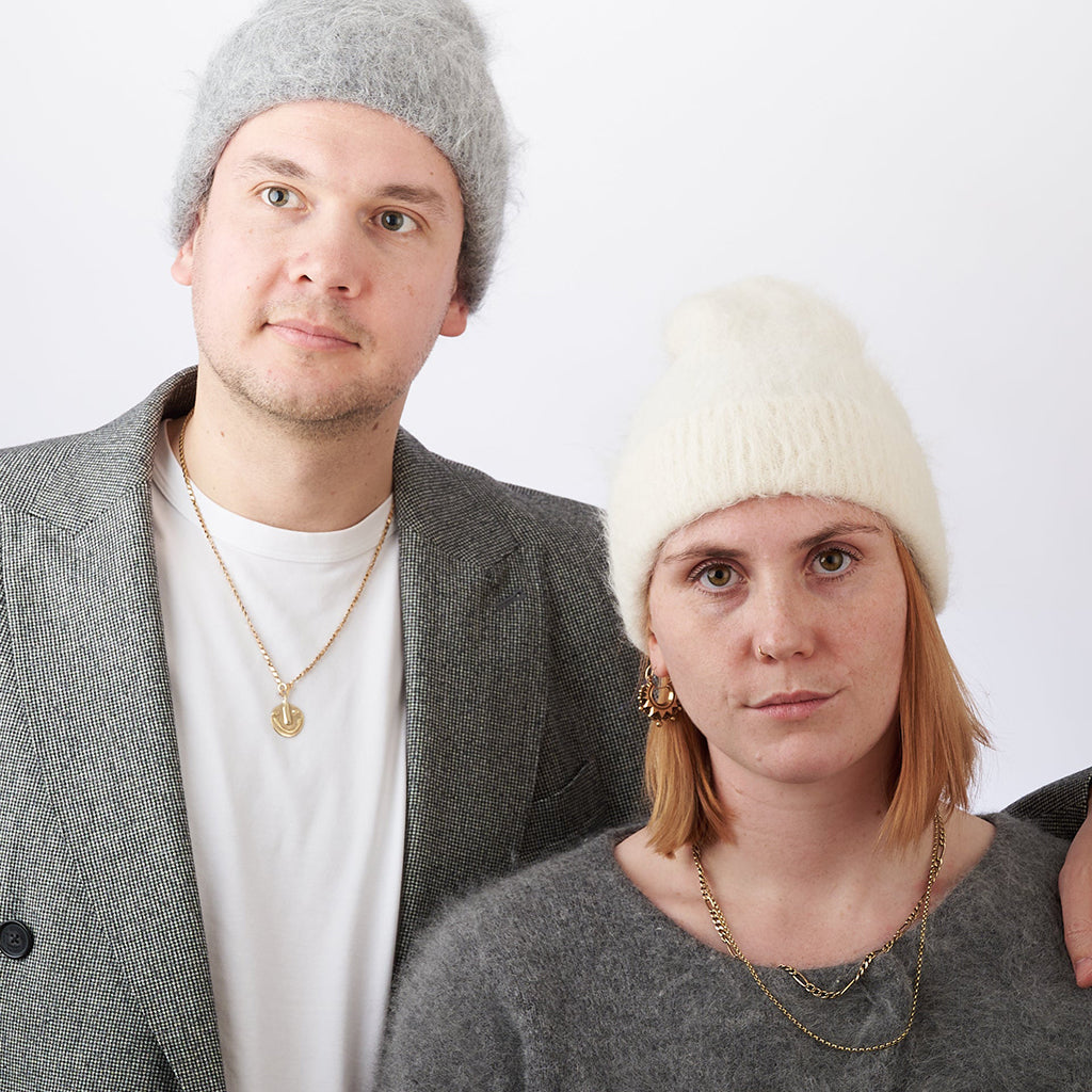 Billy Bamboo Woman Alpaca Fluffy Beanie Cloud White