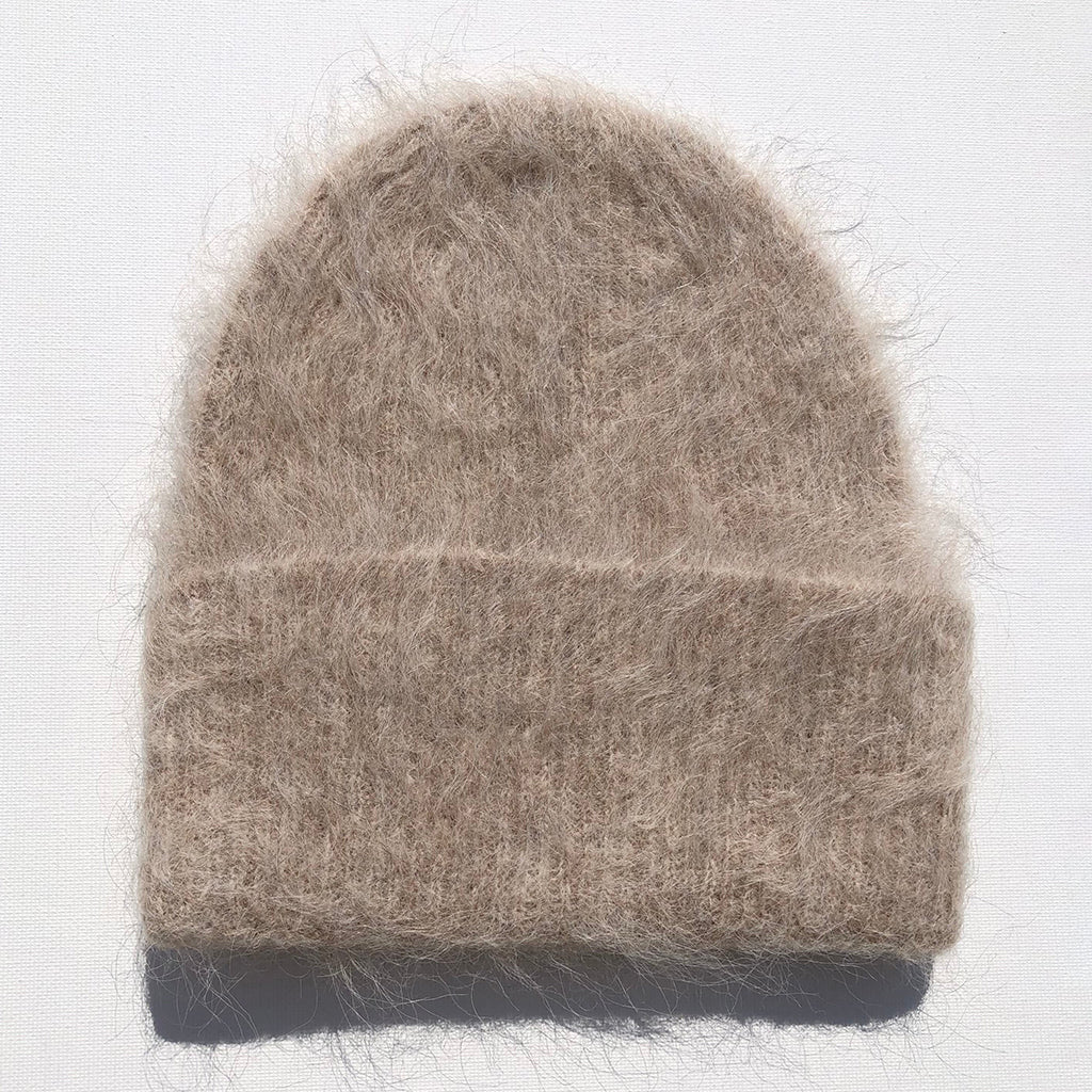 Billy Bamboo Woman Alpaca Fluffy Beanie Mushroom Brown