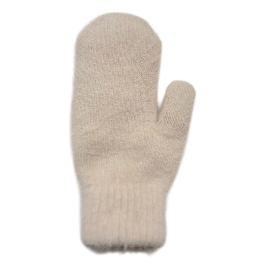 Billy Bamboo Woman Fluffy Angora Mittens Cream