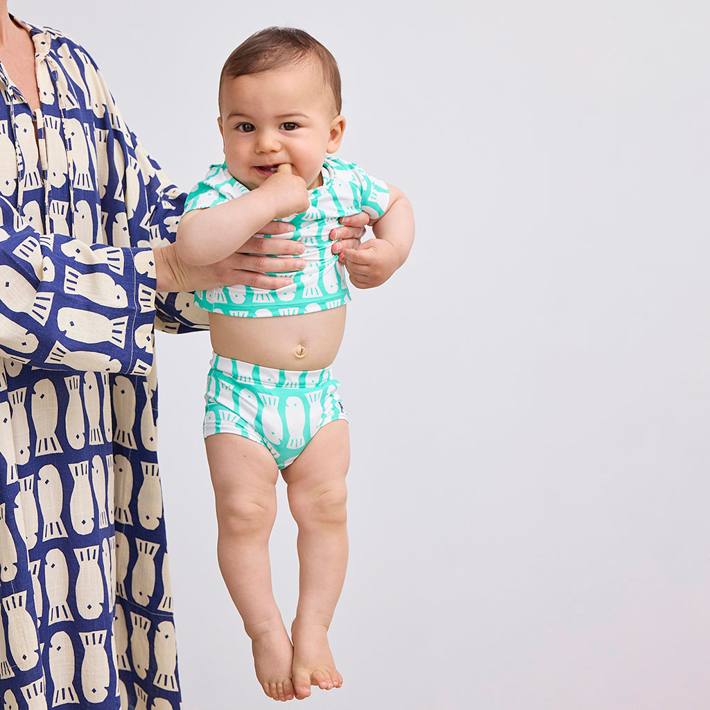 Bobo Choses Baby Lucky Fish Swim Shirt Light Green