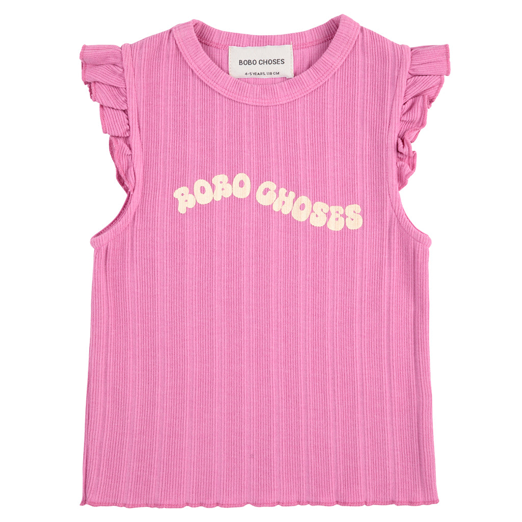 Bobo Choses Child Wavy Logo Ruffled T-shirt Fuchsia Pink