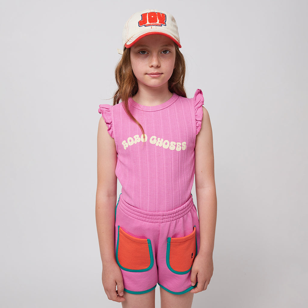 Bobo Choses Child Wavy Logo Ruffled T-shirt Fuchsia Pink