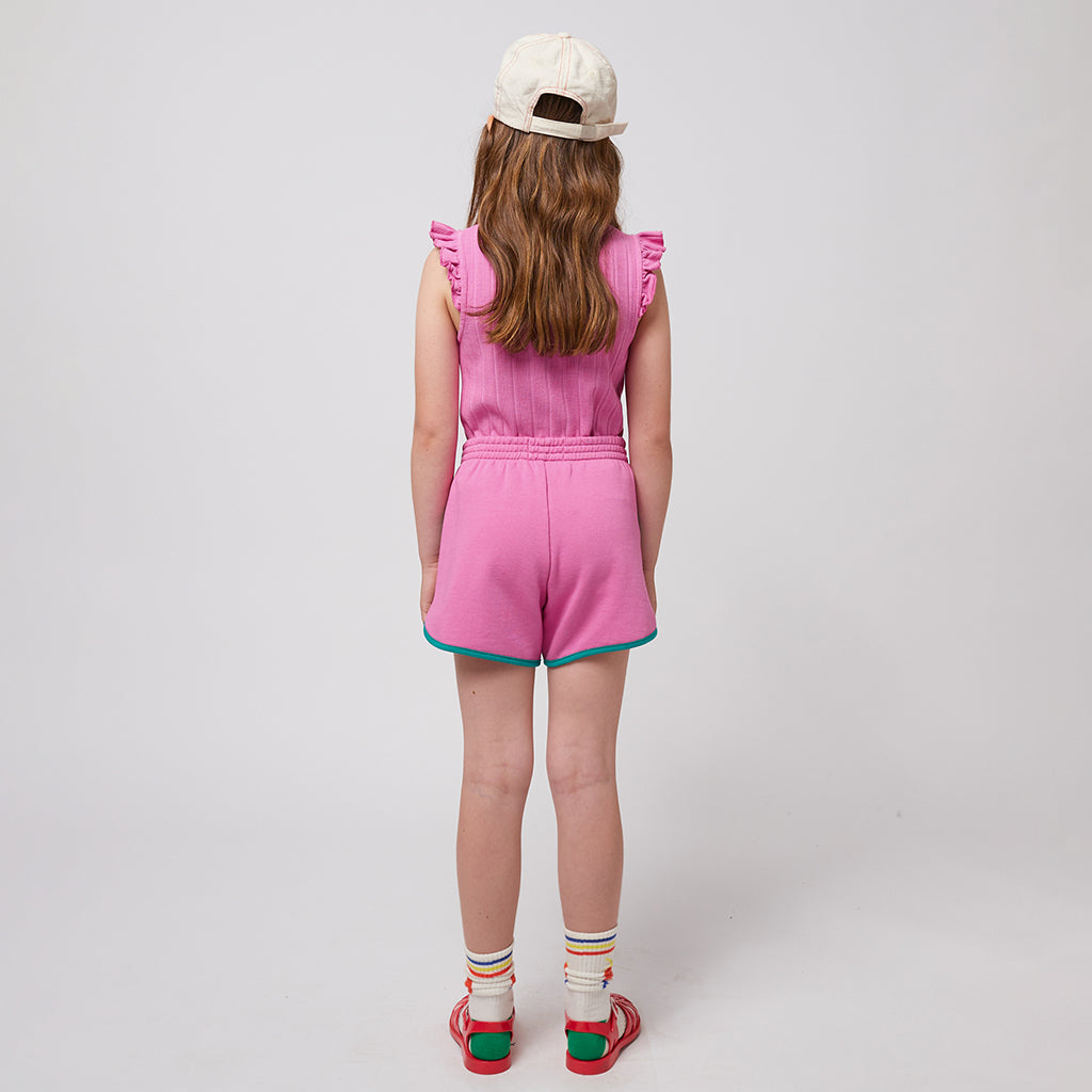 Bobo Choses Child Wavy Logo Ruffled T-shirt Fuchsia Pink