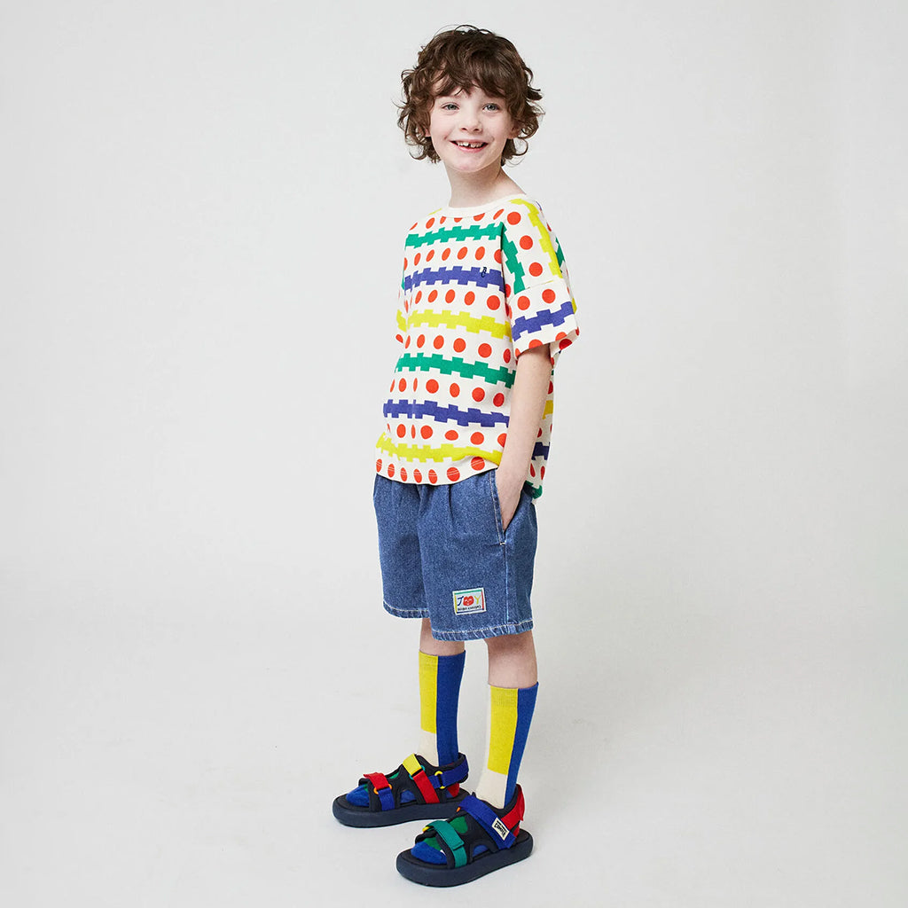 Bobo Choses Child Smiling Bermuda Shorts Blue