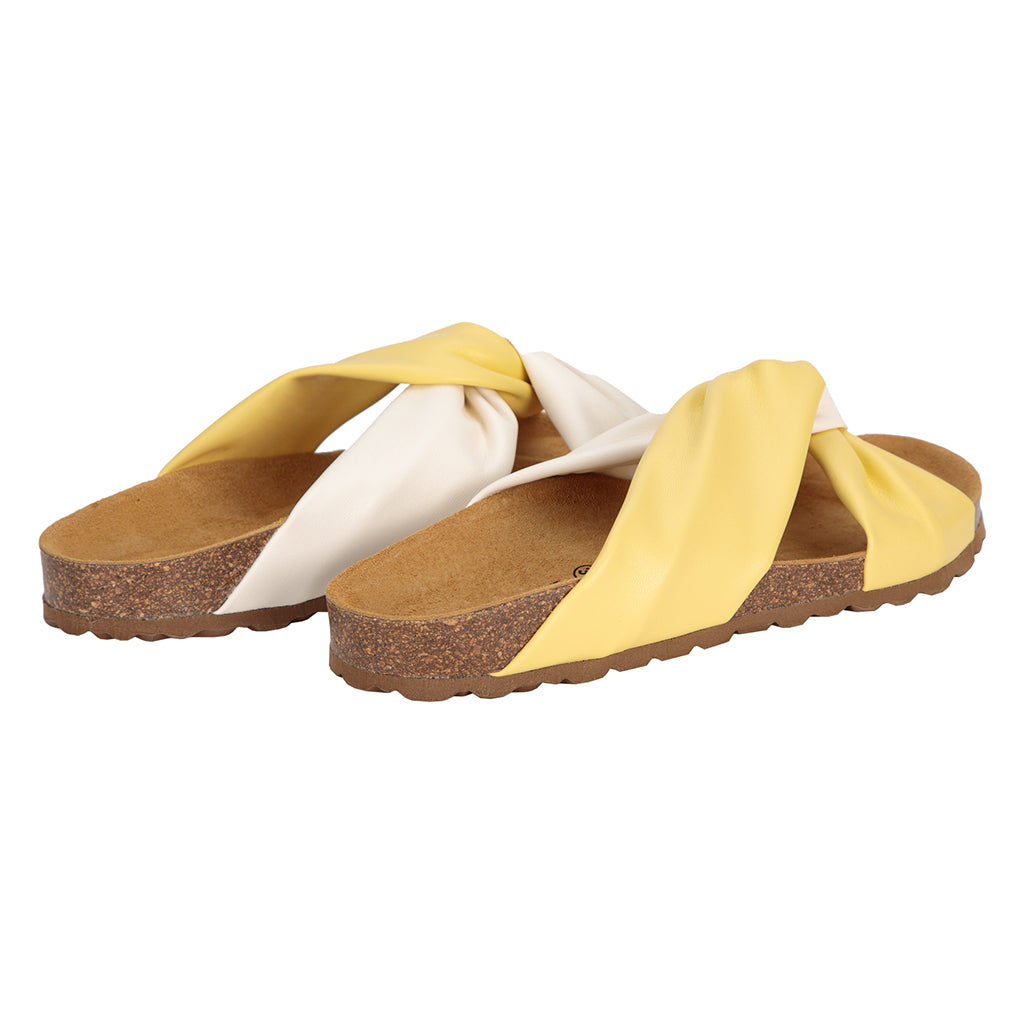 Bobo Choses Woman Crossover Leather Sandals Yellow