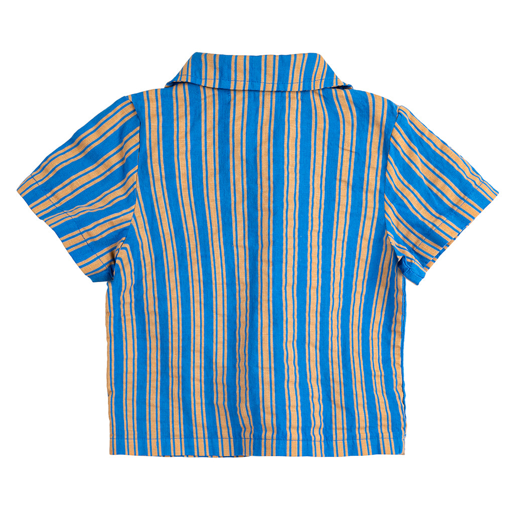 Bobo Choses Baby Shirt New Hairline Stripes Blue