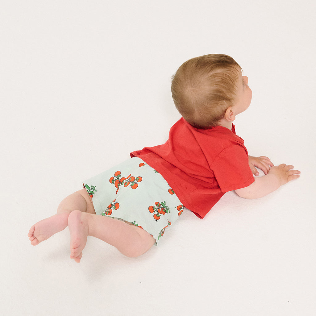 Bobo Choses Baby Shorts All Over Juicy Tomatoes Print Light Blue