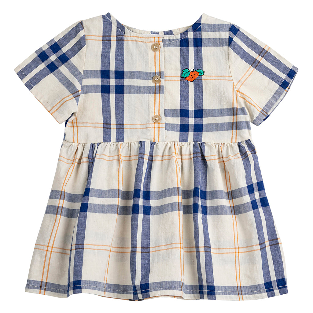 Bobo Choses Baby Dress Fun Tartan Print Multicolour