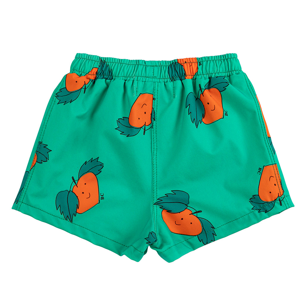Bobo Choses Baby Swim Shorts All Over Tangerine Print Green