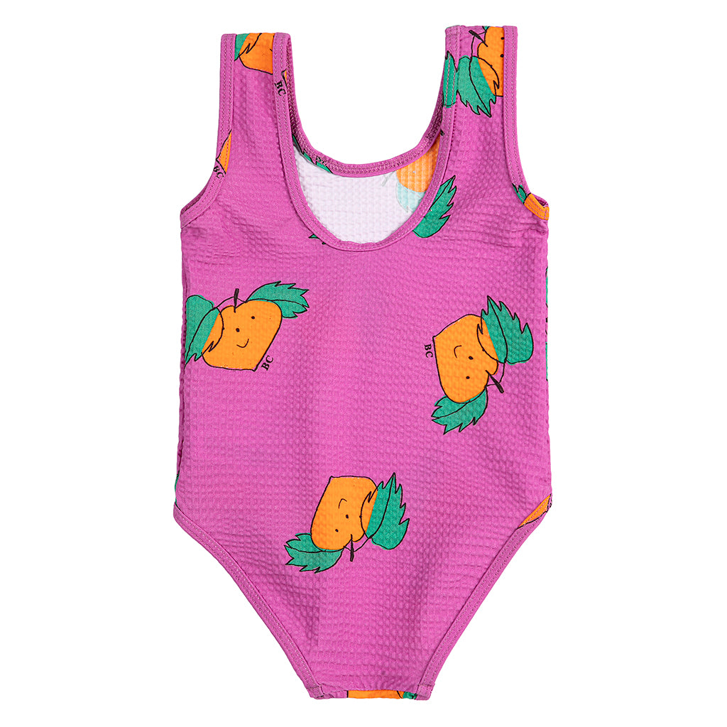 Bobo Choses Baby Swimsuit All Over Tangerine Print Fuchsia Pink