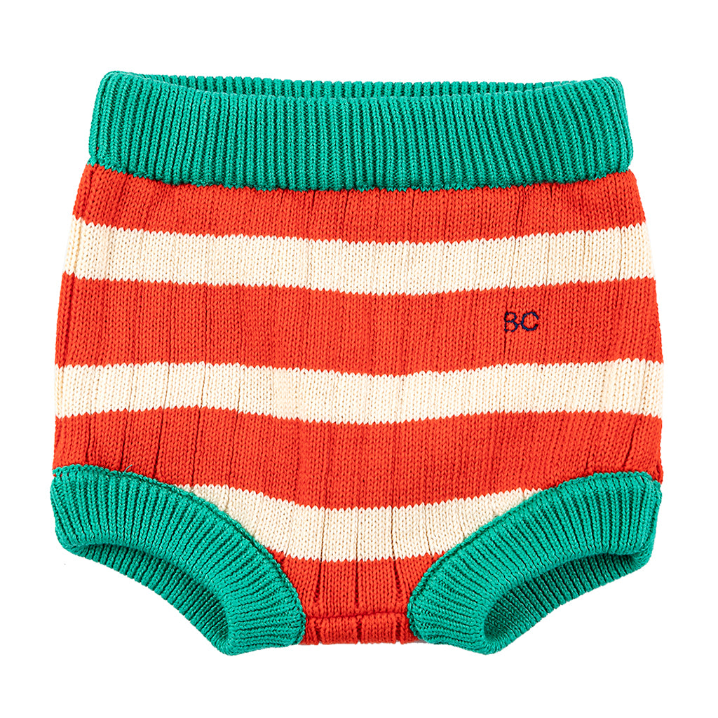 Bobo Choses Baby Knit Shorts Red Stripes