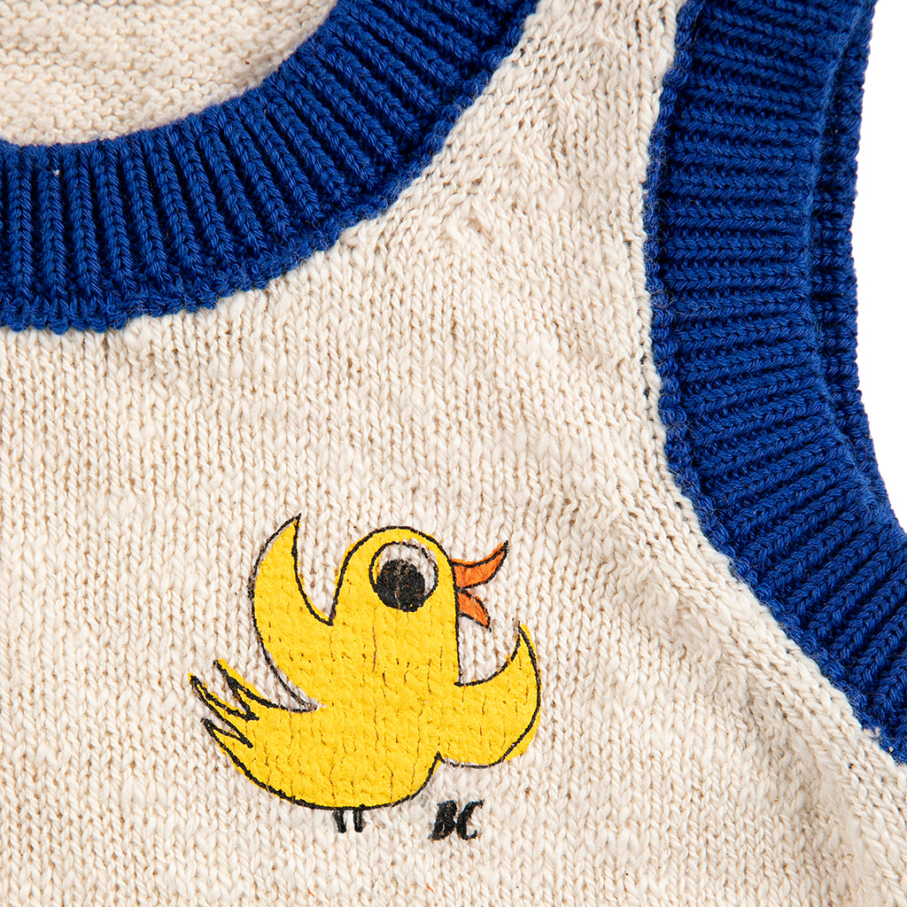 Bobo Choses Baby Knit Tank Top Flying Oranges Cream