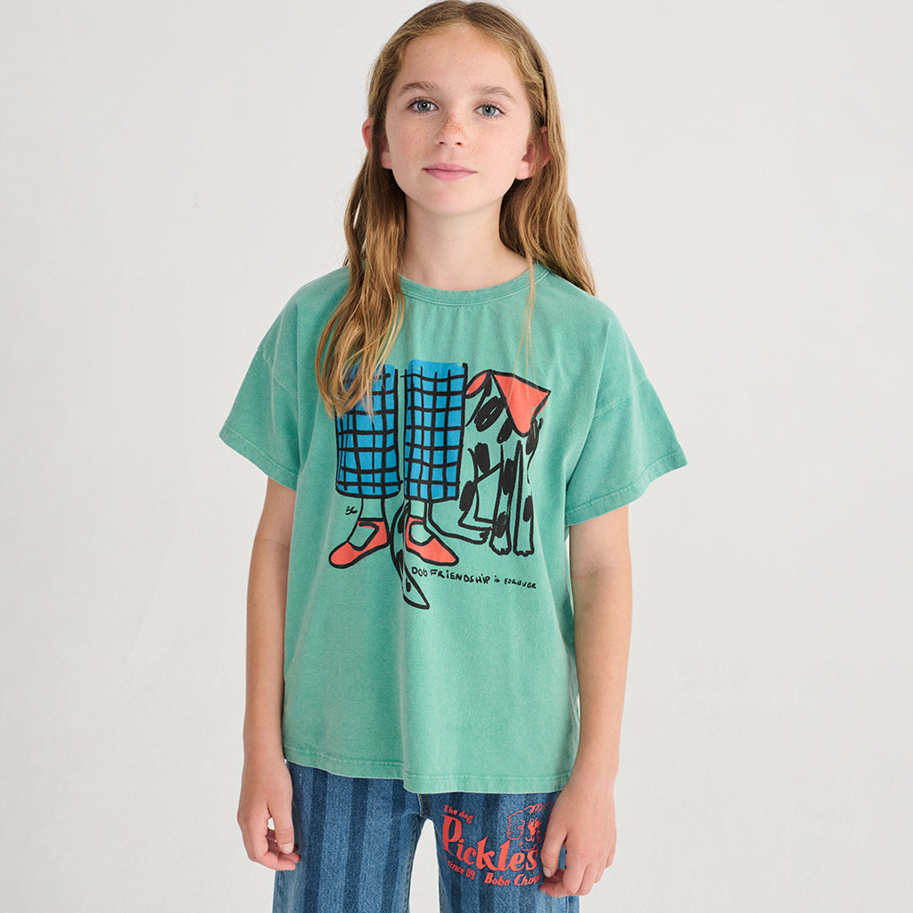 Bobo Choses Child T-shirt Dog Friendship Print Green