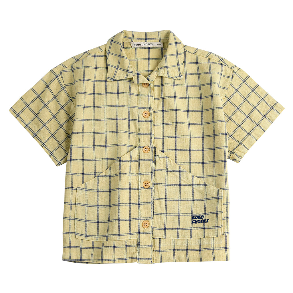 Bobo Choses Child Shirt Spicy Window Pane Print Yellow