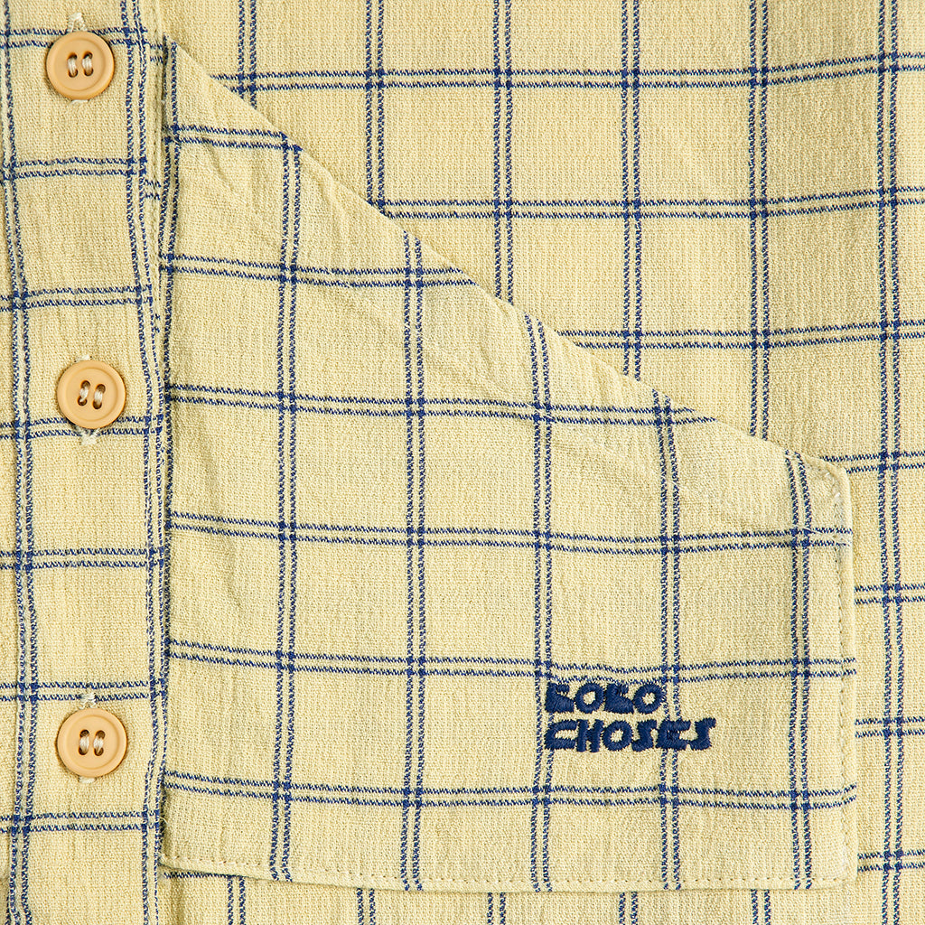 Bobo Choses Child Shirt Spicy Window Pane Print Yellow