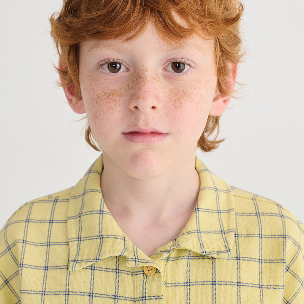 Bobo Choses Child Shirt Spicy Window Pane Print Yellow