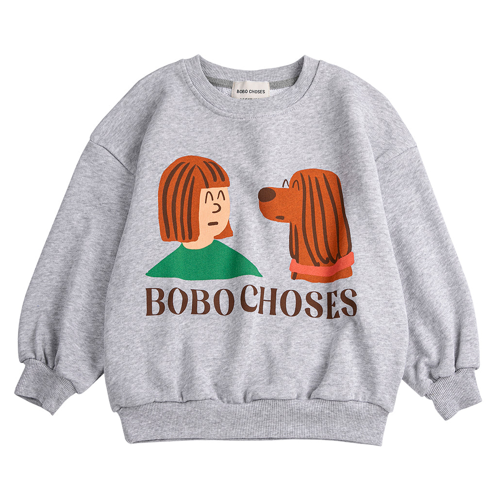 Bobo Choses Child Sweatshirt Friends In A Pickle Print Heather Grey