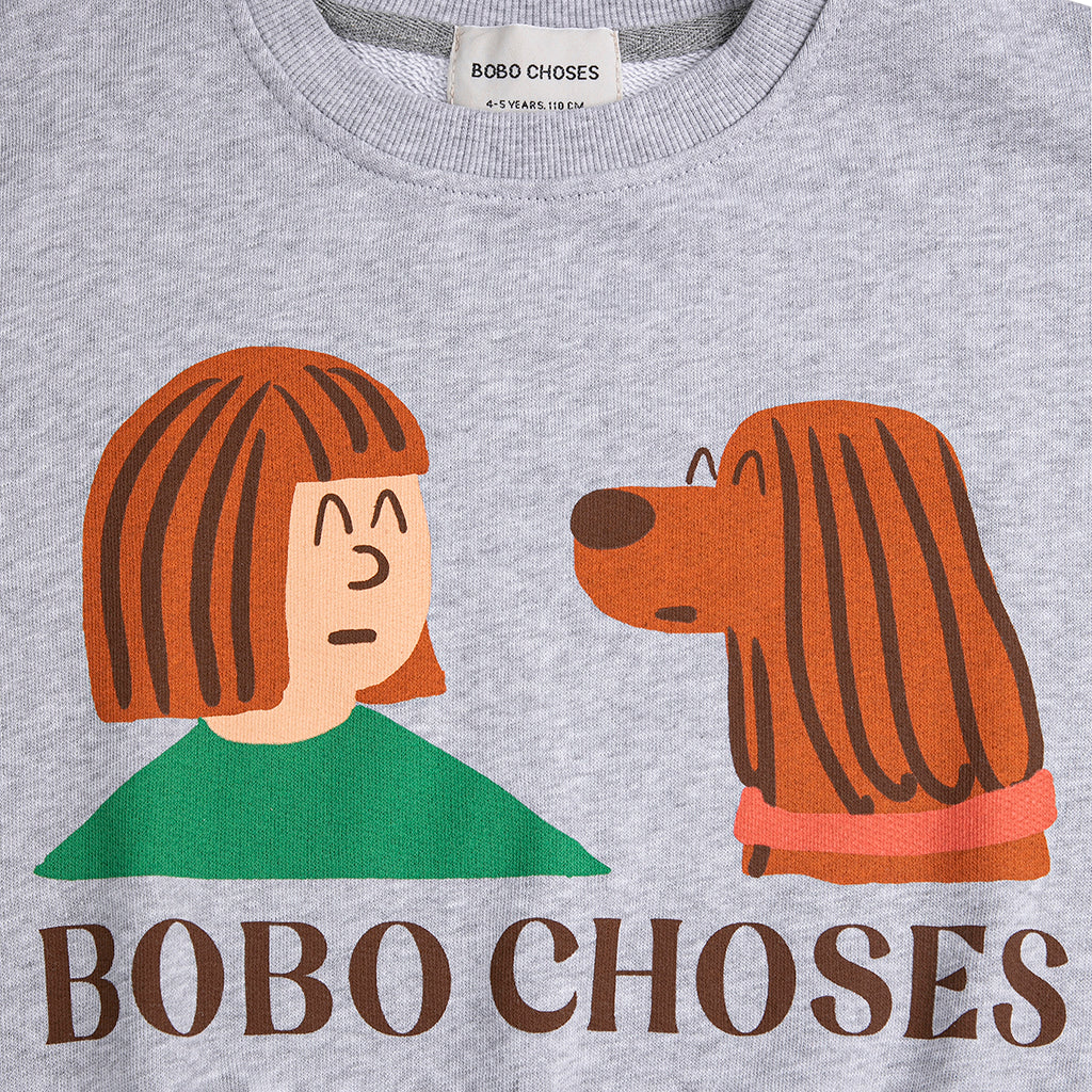 Bobo Choses Child Sweatshirt Friends In A Pickle Print Heather Grey