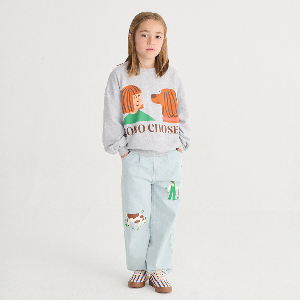 Bobo Choses Child Sweatshirt Friends In A Pickle Print Heather Grey