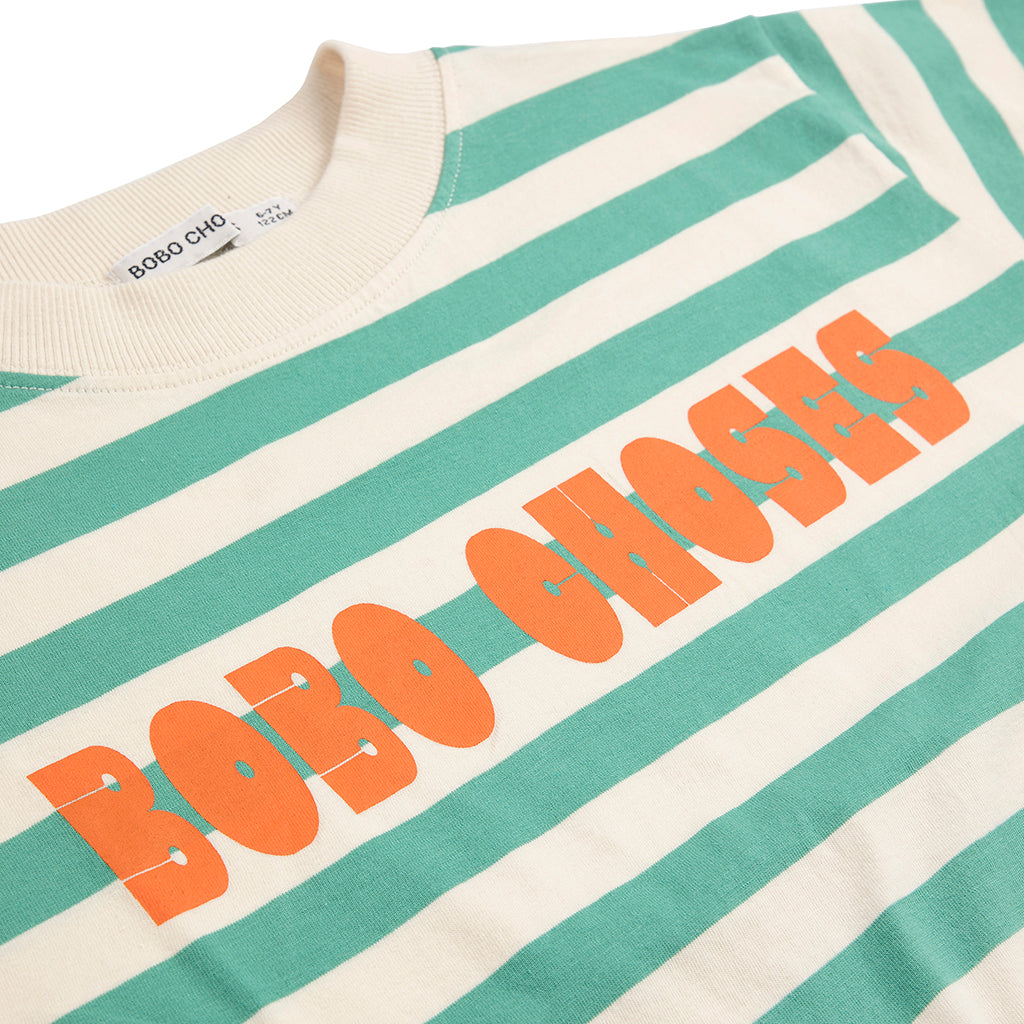 Bobo Choses Child T-shirt Modern Stripes Green