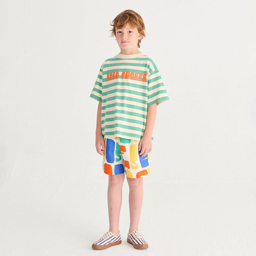 Bobo Choses Child T-shirt Modern Stripes Green