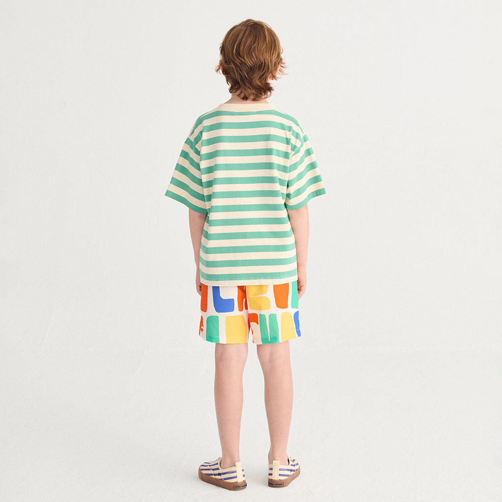 Bobo Choses Child T-shirt Modern Stripes Green