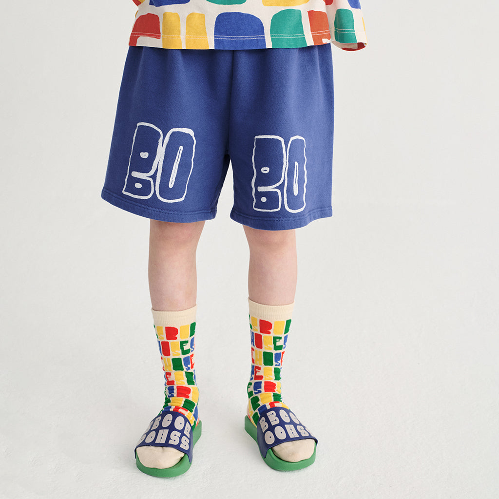 Bobo Choses Child Bermuda Shorts Logo Print Navy Blue