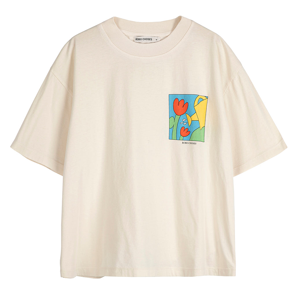 Bobo Choses Woman Cropped T-shirt Gardening Time Print White