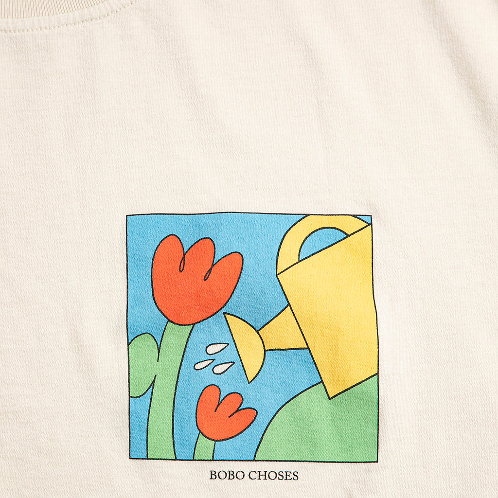 Bobo Choses Woman Cropped T-shirt Gardening Time Print White