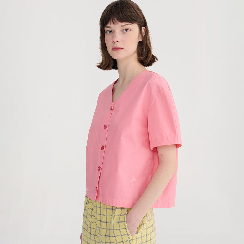 Bobo Choses Woman Cropped Blouse Paper Touch Pink